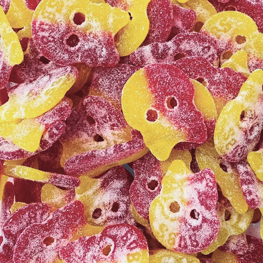 Bubs Sour Lemon Raspberry Skulls